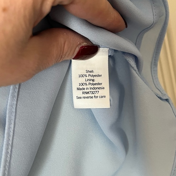 💙NWT XS Nine West Light Blue V-Neck Sleeveless Professional Blouse Shirt Top💙 - Picture 7 of 11